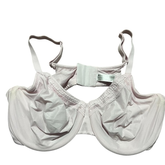 Wacoal Soft Pink Underwire Bra simple lace details super soft size 40D like new - Picture 1 of 6